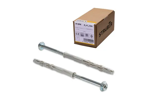 STRÜBER Schrauben- und Dübel-Set Rahmendübel mit Sechskantschraube und Scheibenkopf mit SW/TX-Buchse
