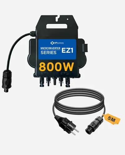 APsystems® Mikrowechselrichter EZI-M 800W mit WLAN & Bluetooth - Wechselrichter für Balkon- und DIY-Systeme, plug-and-play mit 800W Leistung, integriertes WLAN & Bluetooth für einfache Überwachung der Solarproduktion.