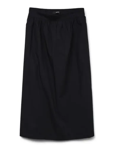 Vero Moda VMCHARLOTTE HW Ankle Skirt schwarz XS (34) - Modischer Sommerrock in knöchellanger Länge, aus 100% Baumwolle, pflegeleicht und mit elastischem Gummizug für optimalen Tragekomfort.