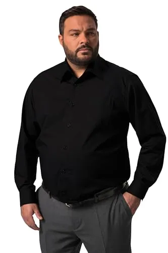Men Plus Herren große Größen Menswear L-8XL Men+ Businesshemd, Langarm, Easy Care, Vario-Kragen, Comfort Fit, bis 8 XL schwarz 3XL 839046100-3XL