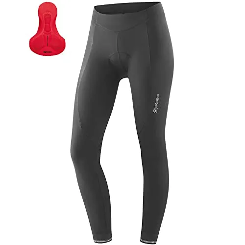 Gonso Sitivo Tight W black / fire (M19014) 34 - Damen Radhosen & Shorts mit innovativer Sitzpolstertechnologie für optimalen Komfort, hohe Bewegungselastizität und reflektierende Elemente für bessere Sichtbarkeit beim Radfahren.