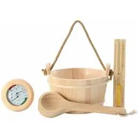 vidaXL Sauna Zubehör Set 4-teilig aus Kiefernholz und Hanf - Vielseitiges Sauna Zubehör Set mit 4 Teilen aus robustem Kiefernholz und Hanf für ein stilvolles Sauna-Erlebnis. Ideal für private und gewerbliche Saunen, bringt Funktionalität und Ästhetik zusammen.