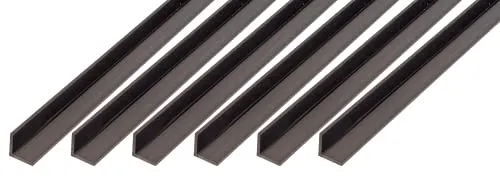 Alberts 499037 Winkelprofil | Kunststoff schwarz 1000 x 30 x 30 mm - 6er Set - Nagel- & Brecheisen: Hochwertiges gleichschenkliges Winkelprofil aus PVC-U, ideal für präzise Anwendungen und langlebige Konstruktionen.