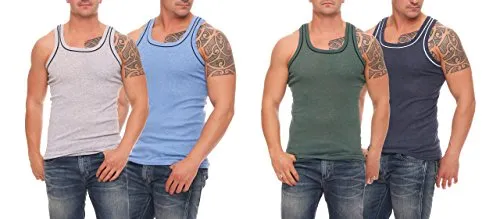 Herren Unterhemden Gr. 11 (5XL) - 5er Pack in Melange Farben - Herren-Unterhemden in superweicher Feinripp-Qualität, atmungsaktiv und mit toller Passform. Erhältlich in melierten Farben und verschiedenen Größen von M bis 6XL.