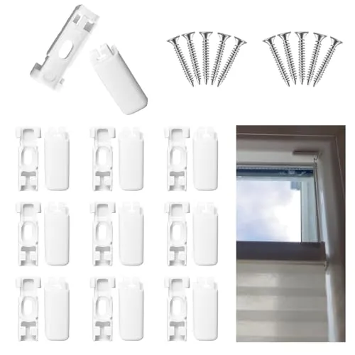 RHQFDM 10 Kit 20 Stück Klemmträger für Plissees Spannschuhe für Verspannte Plissees,Plissee Ersatzteile Klemmträger,Plissee Klemmen Halterung Ersatzteile,Halterung mit Schrauben für plissee