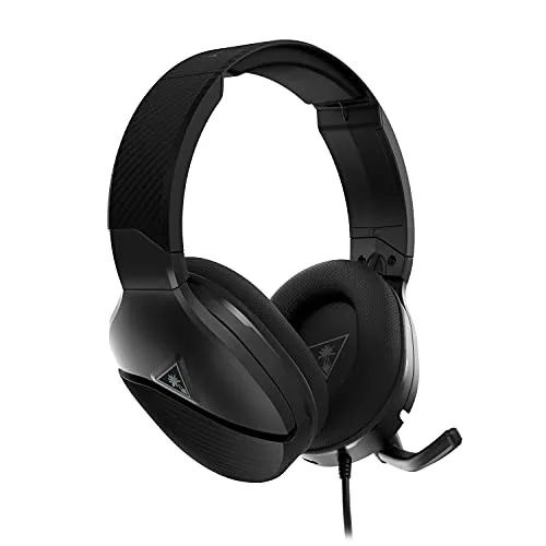Turtle Beach Recon 200 GEN2 Gaming-Headset - Schwarz - PC-Headset mit 12 Stunden Akkulaufzeit, kraftvollem Sound und Flip-to-Mute-Mikrofon für klare Kommunikation. Ultraweiche Ohrpolster sorgen für hohen Tragekomfort.