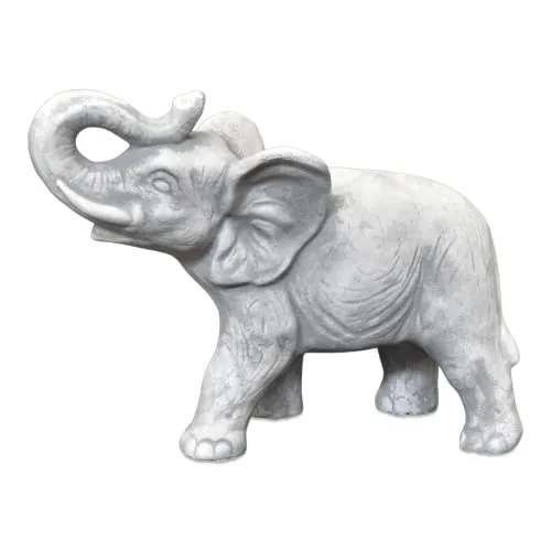 Gartenfigur Elefant - 28 cm, Frostsicher & Stabil - Imposante Gartenfigur eines Elefanten, 28 cm hoch und 10 kg schwer. Frostsicher und ideal für eine stilvolle Gartengestaltung. Ein Blickfang, der das soziale und liebevolle Wesen dieser Tiere widerspiegelt.