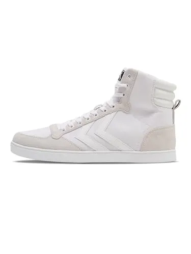 Hummel Unisex Slimmer Stadil Tonal High Sneaker, Weiß, 46 EU - Herren-Sneaker aus echtem Wildleder und Canvasmaterial, mit rutschfester Gummi-Außensohle für optimalen Halt und Style.