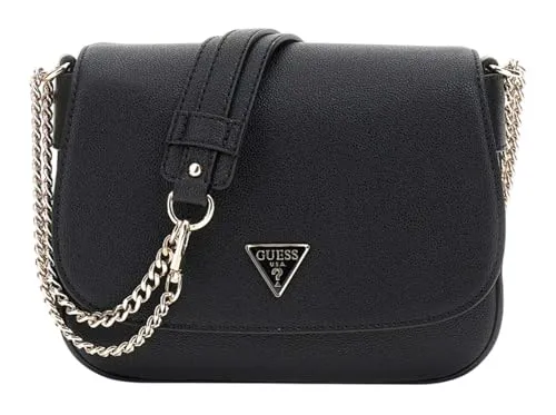 GUESS Fedora Flap Shoulder Bag Black - Umhängetaschen, modernes Design für jeden Look und ausreichend Platz für Ihre Essentials (23 x 16 x 7 cm)