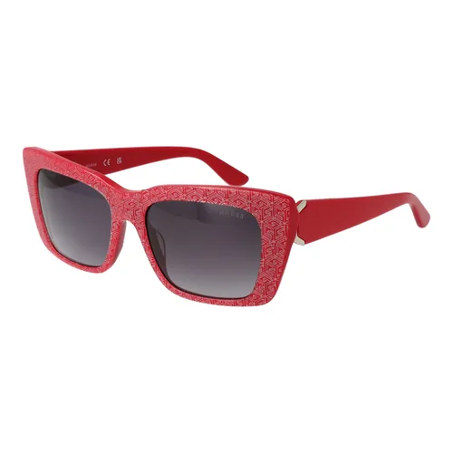 Guess Sonnenbrille GU7890 66B 55 Damen - Damen Sonnenbrille im trendigen Katzenaugen-Stil, 100% UVA & UVB Schutz, mit rotem Vollrandrahmen und original Etui.