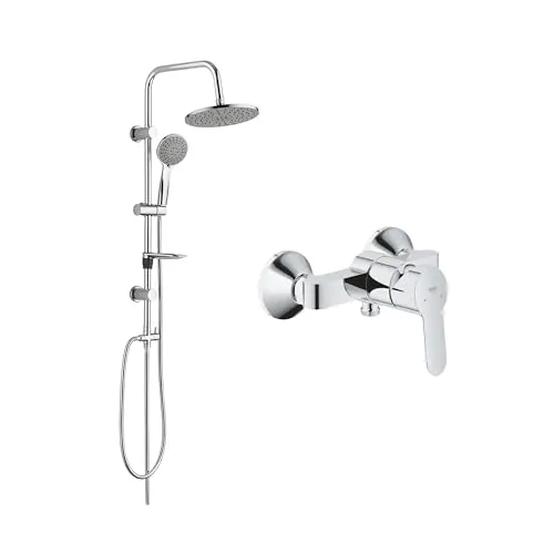 GROHE Duscharmatur BauEdge – Komplettes Duschsystem mit Einhandarmatur