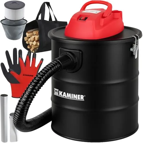 Kaminer Aschesauger ODK006-15L 26239 ISOx - Sonstige Handwerkzeuge – leistungsstarker 1200 W Aschesauger mit 15 L Metallbehälter, beutellos und ausgestattet mit HEPA-Filter für saubere Luft und effiziente Reinigung von Kamin, Grill und Werkstatt.