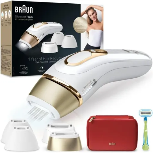 Braun Lichtepilator (IPL) Silk Expert Pro 5 PL5382 - IPL-Gerät mit 400,000 Lichtblitzen, 3 Modi und 10 Intensitätsstufen für sanfte Haarentfernung von Kopf bis Fuß – ideal für empfindliche Bereiche.