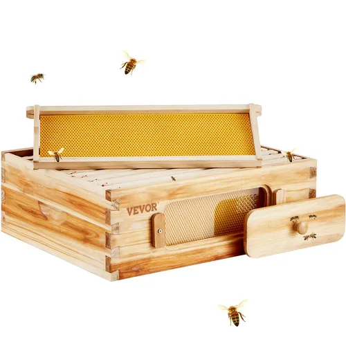 VEVOR Bienenbeute Zander 10-Rähmchen - Kästen & Zubehör, stabiler Bienenstock mit Platz für 10 Rahmen, ideal für Imker und Bienenzüchter
