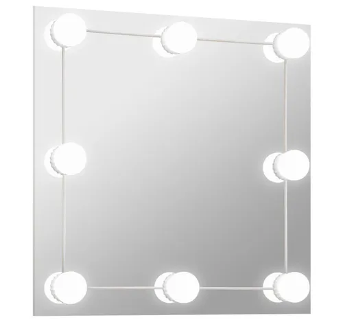 furnicato LED Wandspiegel 50x50 cm in Silber - Eleganter LED Wandspiegel mit warm- und kaltweißem Licht. Ideal für jeden Raum und sorgt für optimale Ausleuchtung. Maße 50x50 cm, aus robustem Eisen gefertigt.