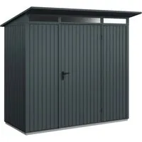Gartenhaus Hörmann EcoStar Trend-P Typ 1 RAL7016 - Gartenhaus mit Pultdach in anthrazit aus robustem Metall, ideal für die stilvolle Aufbewahrung von Gartengeräten und -möbeln.