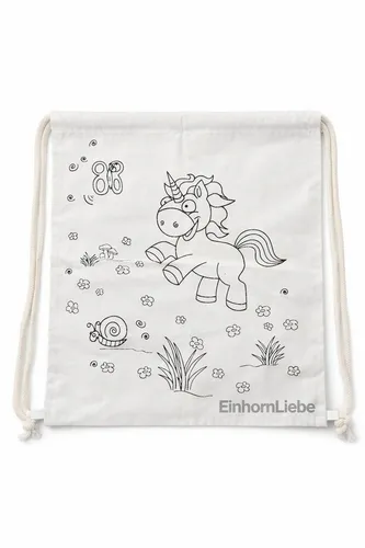EinhornLiebe Kreativset Turnbeutel Einhorn zum Selbstbemalen Kreativbeutel Kinder