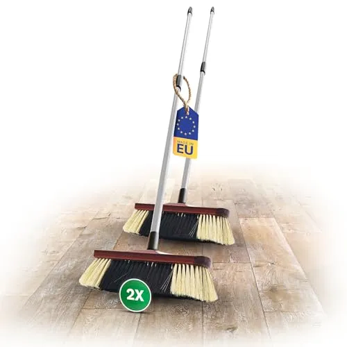 Novaliv 2X Zimmerbesen mit Teleskopstiel in braun von Novaliv