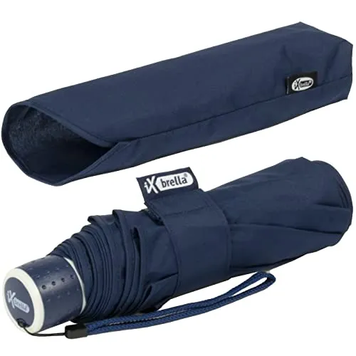 iX-brella Mini Ultra Light - Damen Taschenschirm mit großem Dach - extra leicht - dunkel-blau