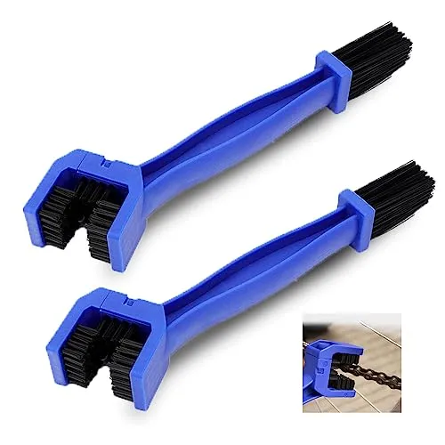 Kettenreiniger Motorrad Mountainbike,2 Pcs motorrad reinigungsset ketten bürste，Fahrrad Roller Doppel-end Kette Reinigung Pinsel Zyklus Kette Pinsel Motorrad Kette Clean Tool
