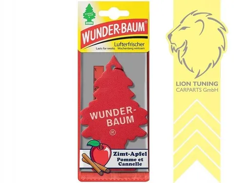 Wunderbaum Duftbaum Apfel Zimt – Autoduft - Erlebe den frischen Apfel-Zimt-Duft für dein Auto! Der kompakte Lufterfrischer sorgt für eine angenehme Atmosphäre während der Fahrt.