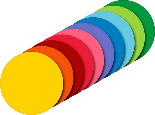 Heyda 204875610 Faltblätter rund - 10 cm, 100 Blatt in 10 Farben sortiert, ideal für Origami und kreatives Basteln