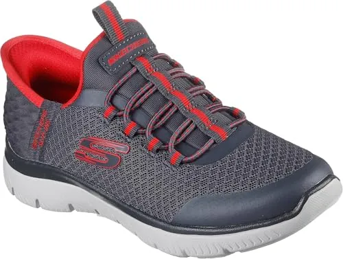 Skechers Summits High Range Slip-On Kinder - Sneaker für Kinder mit Memory-Foam-Fußbett für maximalen Komfort und ideal für Freizeitaktivitäten, in modischem Grau und mit praktischem Schlupfdesign.