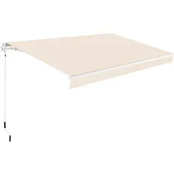 SmartSun Balkonmarkise 4x2,5m mit Kurbel - UV-Sonnenschutz in Beige - Markise aus hochwertigem Polyester für optimalen UV-Schutz, mit verstellbarer Neigung und elegantem Halbkassetten-Design. Ideal für sonnige Tage auf dem Balkon.