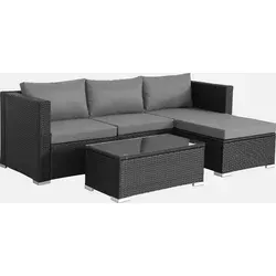 sweeek Gartenlounge aus Polyrattan für 4 Personen
