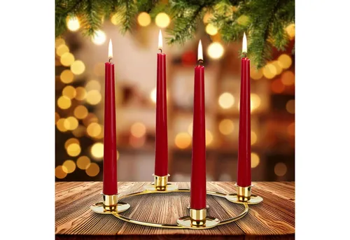 BRUBAKER Adventskranz Kerzenhalter für 4 Kerzen - 22 cm Adventsring für Stabkerzen, Adventskerzenhalter Ring - Kerzenständer aus Metall für Adventskranz
