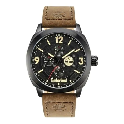 Timberland Analoge Herren-Armbanduhr mit schwarzem Zifferblatt-TDWGF9001801