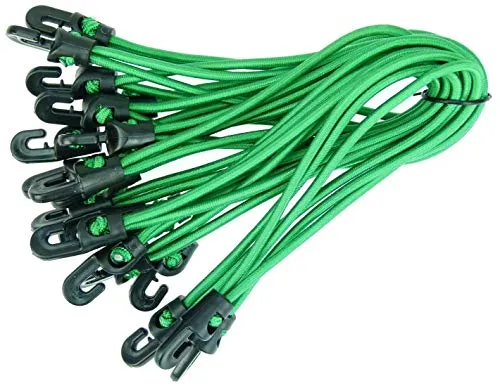 Stück Spannfix Planenspanner 18 cm, Ø 4 mm Grün - Spanngummi Expander mit Haken (100 Stück, Grün) 100