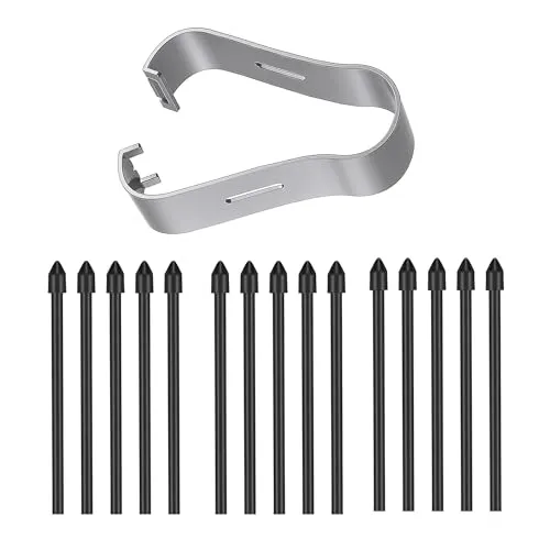 [15 Stück] Ersatzspitzen für Samsung S Pen Galaxy Tab S6 Lite/S10 Lite/S10 FE/S10 FE+ Plus/S10 Ultra/S10+ Plus/S9 FE+ Plus/S9+ Plus/S9 FE/S9/S9 Ultra/S8/S7 FE, Schwarz