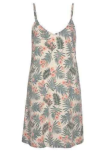 Lascana Damen Negligé kurz mit V-Ausschnitt, Spaghettiträger, angenehme Baumwolle, leicht und luftig für warme Nächte