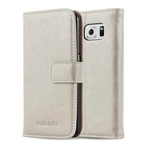 Produktbild Cadorabo Hülle kompatibel mit Samsung Galaxy S6 aus Premium Kunst Leder Flip Klappbare Stoßfeste Magnetische [Standfunktion] [Kartenfächern] Cover Hülle für Galaxy S6 Tasche in Braun