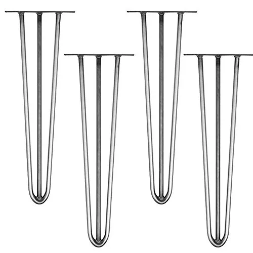 Melko 4 Stück Hairpin Legs - Haarnadel Tischbeine aus 12 mm Stahl, Höhe 45 cm - Schutzkappen für Möbel, belastbar bis über 60 kg, ideal zur Aufwertung alter Möbel mit minimalistischem Design und einfacher Montage.