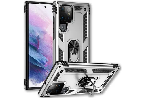 Nalia Smartphone-Hülle Samsung Galaxy S22 Ultra 17,3 cm (6,8 Zoll), Stoßfeste Military-Style Ring Hülle / Extrem Schützend / Outdoor Case