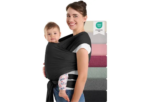 Laleni Tragetuch Baby - Neugeborene bis 15 kg, OEKO-TEX zertifiziert - Babytragetuch aus weicher, elastischer Baumwolle mit 5,10 m Länge für sicheren Halt und ergonomischen Sitz, empfohlen von Hebammen.