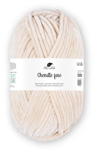 Pro Lana CHENILLE fine 50 g besonders feines, weiches Chenille Garn 100 m Häkelwolle, 100 m (besonders feines, weiches Garn, ideal für kuschelige und hautnahe Projekte), 50 g