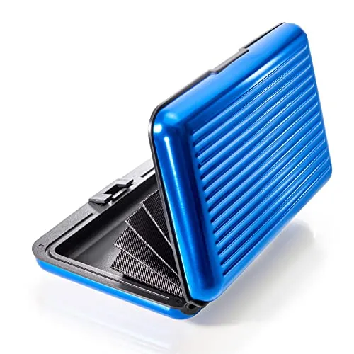 VALLET® Kreditkartenetui aus Aluminium - RFID-blockierend und stilvoll - Visitenkartenhüllen für Damen mit elegantem Design, 6 Fächer für bis zu 12 Karten und optimalem Schutz vor Datendiebstahl.