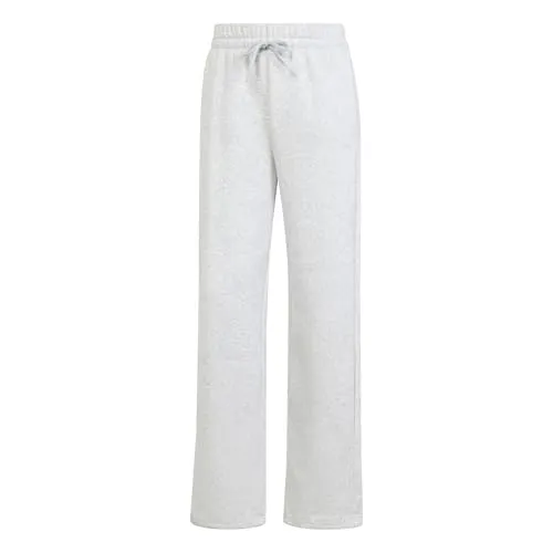 adidas Damen Essentials SMALL Logo Feel Cozy Open Hem Pants in grau von adidas