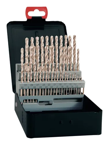 Fortis Spiralbohrer-Set DIN338 HSS geschliffen Typ N 1-5,9 mm - Holzbohrer, präzise geschliffen für saubere Bohrlöcher und hohe Langlebigkeit.