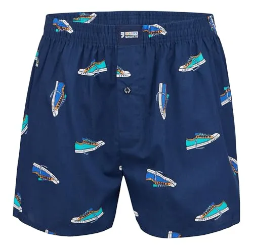 Happy Shorts Herren American Boxer Boxershorts Webboxer Sneaker, Farbe:Sneaker, Grösse:M