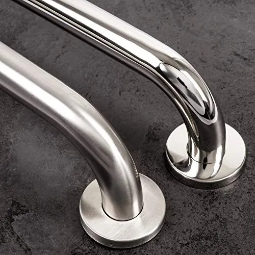 Stahlia Haltegriffe für Senioren Ø 25mm Handlauf Edelstahl glänzend 550mm Aufstehhilfe Toilette Handtuchhalter Bad Badewannengriff Duschgriff Handgriff