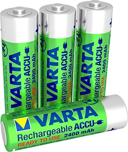 VARTA Rechargeable Accu Power AA Mignon Akku 4er Pack, 2400 mAh