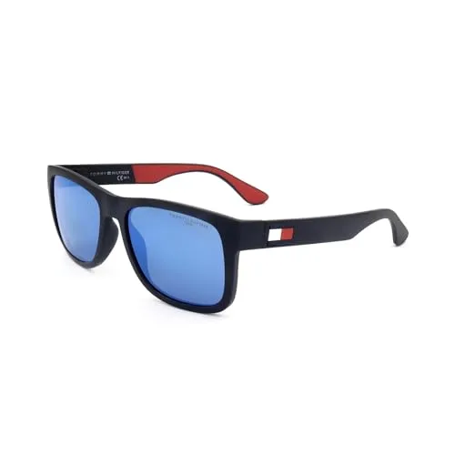 Tommy Hilfiger TH 1556/S FLL/ZS - Sportbrille in mattem Blau, ideal für ovales und rundes Gesicht, mit lichtreduzierenden Gläsern. Erhältlich mit individuellen Gläsern für optimalen Tragekomfort.