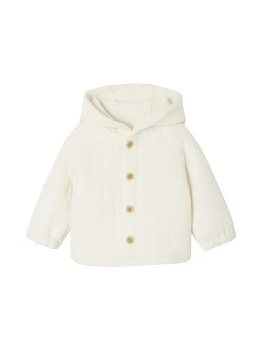 vertbaudet Strickjacke Gesteppte Baby Sweatjacke mit Kapuze