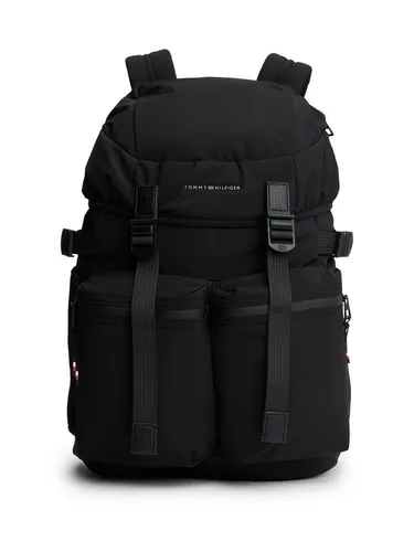 Tommy Hilfiger Freizeitrucksack TH TRAVEL FLAP BACKPACK - Praktischer Unisex Rucksack für jeden Anlass. Mit gepolsterten, verstellbaren Tragegurten und Schnellschnürung für komfortables Tragen und schnelles Verschließen. Ideal für Stadtbummel und Tagesausflüge!