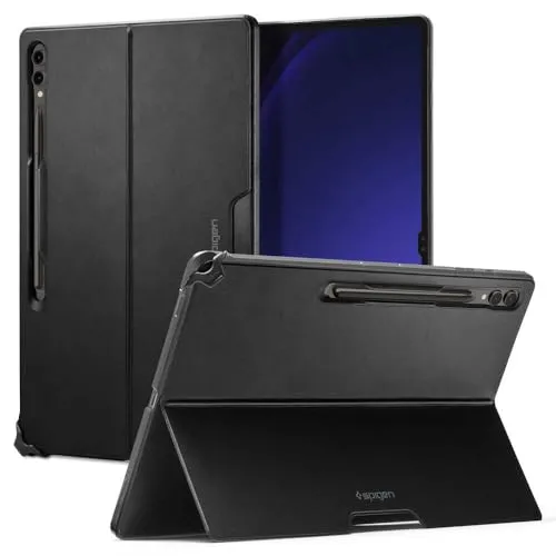 Spigen Thin Fit Pro Hülle für Samsung Galaxy Tab S10/S9/S8 Ultra - Schwarz - Tablet-PC-Zubehör mit schlankem, langlebigem Design und erhöhter Unterseite zur Überhitzungsprävention. Kompatibel mit Tastatur-Cover und Spigen Displayschutzfolie.