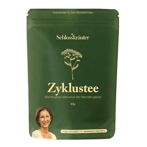 Schlosskräuter Zyklustee mit Frauenmantel, Schafgarbe & Kamille | 100% natürlicher Menstruationstee Kräutertee | Menstruation, Zyklus, PMS, Periode | Hochwertige Zutaten ohne Zusätze